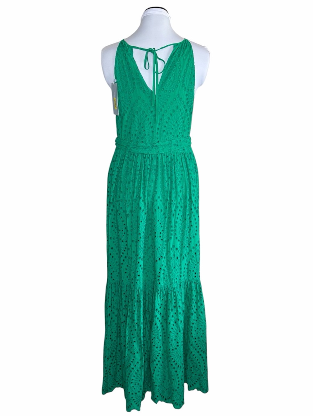 NWT Antonio Melani River Eyelet Maxi Dress Size 10 Apple Green Tropical Palms - Picture 2 of 7